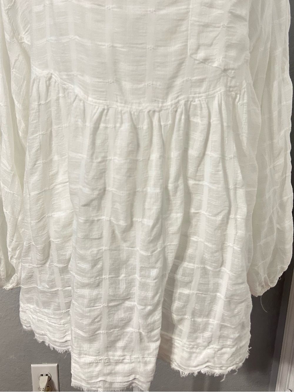 We The Free Women White Textured Buttonless Tunic Size extra Small OVERSIZE. - Picture 5 of 15